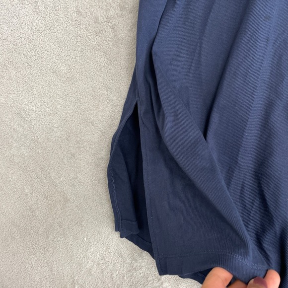 NWOT Lands' End Women's XXL Navy Blue Sleeveless Belted Midi Dress Ribbed Knit - Picture 7 of 9